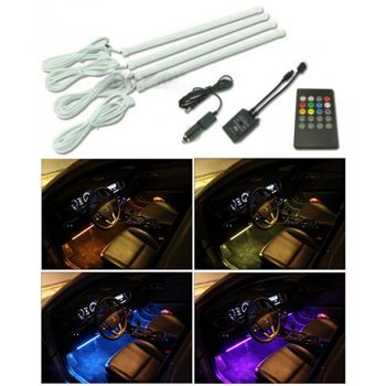 8 Colors LED Car Interior Atmospheric Lights With Music Sensor